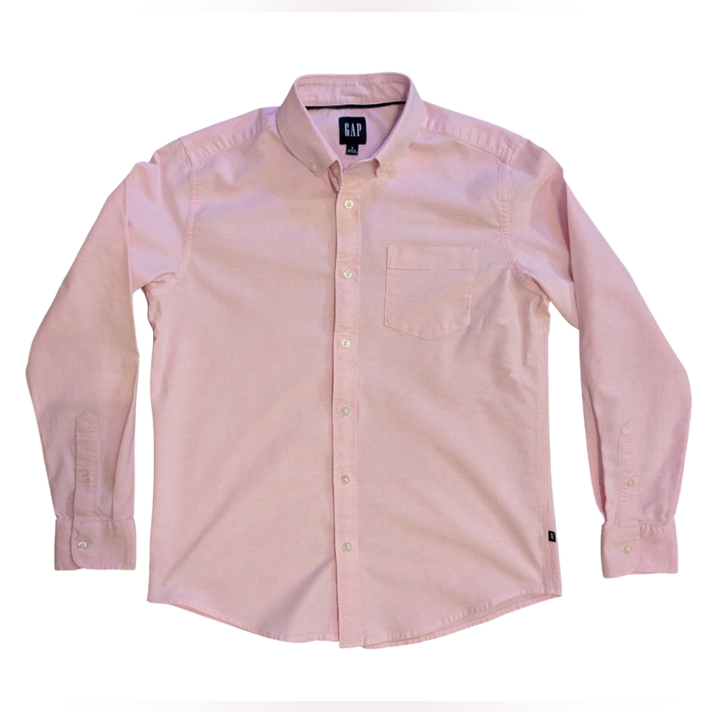 Gap Men's Button Down Pink Cotton Shirt Long Sleeve S